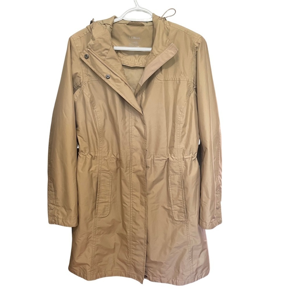 L.L. Bean Women's Tan Raincoat Sz S H2OFF Removable Lining